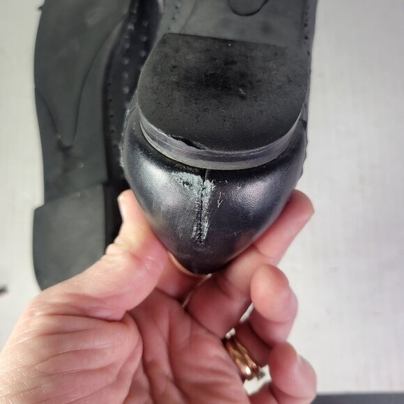 Talbots Women Black Leather Perforated Ballet Flats With Bow Accent Size 7.5 - Picture 6 of 9